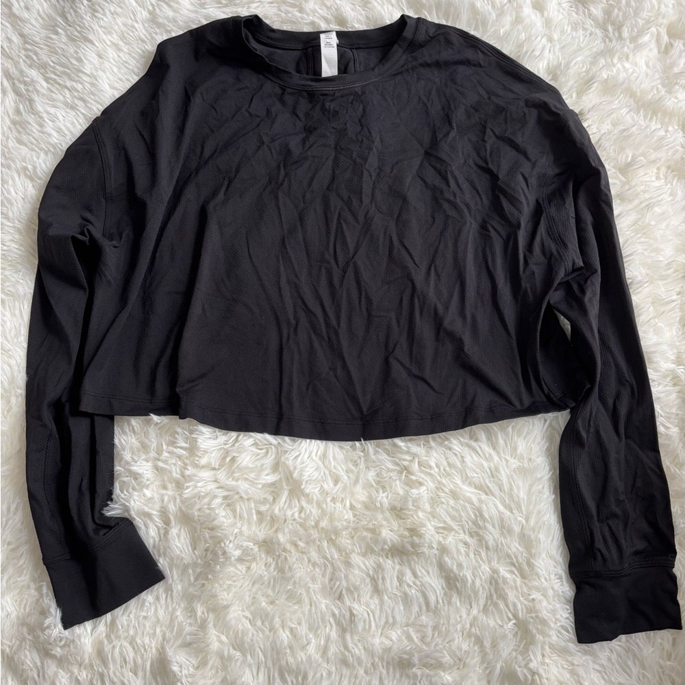 Lululemon Athletica Black Crop Relaxed Shirt